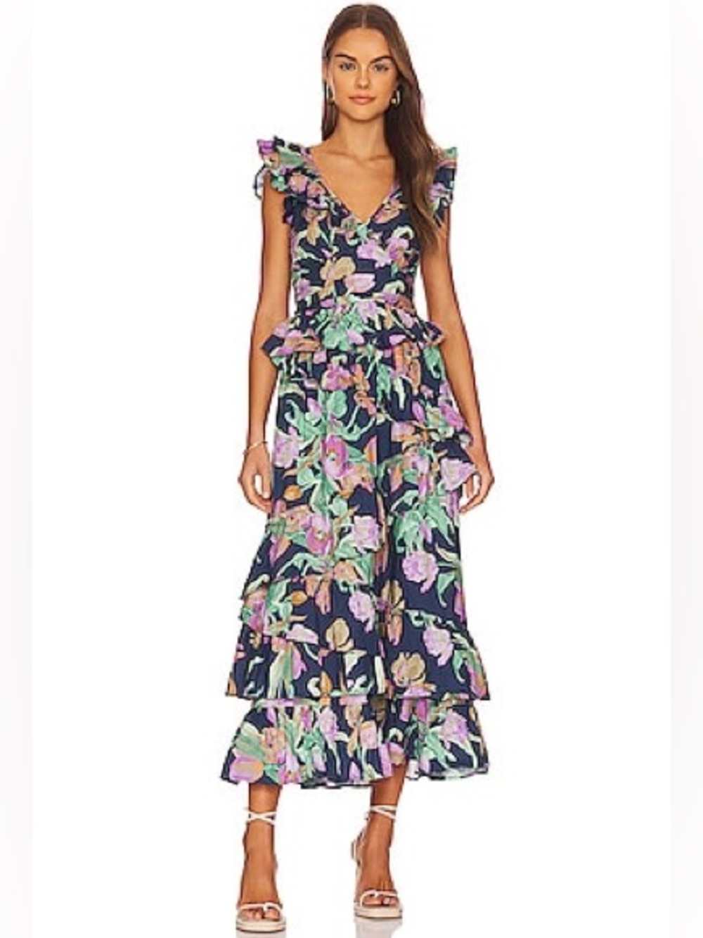 Love the Label Salome Midi Dress in Topanga Navy